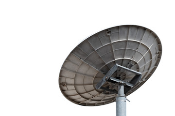 back side satellite Dish Isolated on White Background
