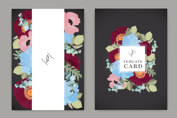 Wedding Invitation, floral invite thank you, rsvp modern card Design  Vector elegant rustic template