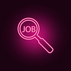 job search icon. Elements of interview in neon style icons. Simple icon for websites, web design, mobile app, info graphics