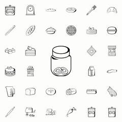 cookies in a jar icon. Bakery shop icons universal set for web and mobile