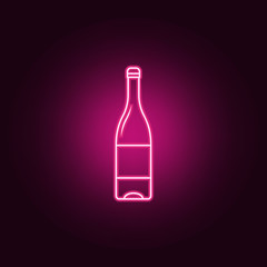 a bottle of champagne icon. Elements of Bottle in neon style icons. Simple icon for websites, web design, mobile app, info graphics