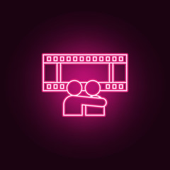 people in cinema icon. Elements of Cinema in neon style icons. Simple icon for websites, web design, mobile app, info graphics