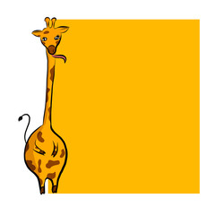 Cute cartoon giraffe with place