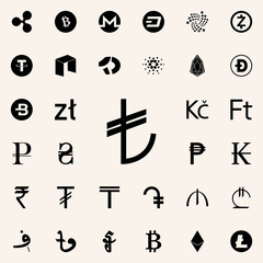 turkish lira icon. Crepto currency icons universal set for web and mobile