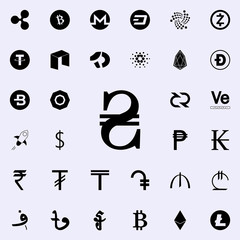 hryvnia icon. Crepto currency icons universal set for web and mobile