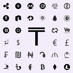 tenge icon. Crepto currency icons universal set for web and mobile