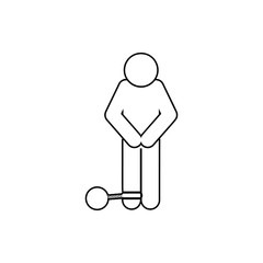 man with shackles icon. Element of Crime for mobile concept and web apps icon. Thin line icon for website design and development, app development