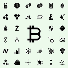 bit coin sign icon. Crypto currency icons universal set for web and mobile