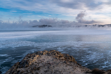 Winter landscape on Lake Baikal