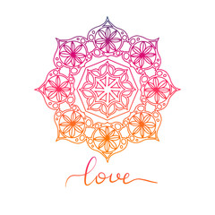 Round decorative ornament element. Mandala