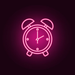 alarm clock icon. Elements of hotel in neon style icons. Simple icon for websites, web design, mobile app, info graphics