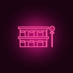 roadside motel icon. Elements of hotel in neon style icons. Simple icon for websites, web design, mobile app, info graphics
