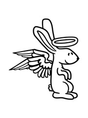 engel flügel himmel tot tod lieb fliegen gott hase kaninchen süß niedlich klein comic cartoon häschen clipart haustier