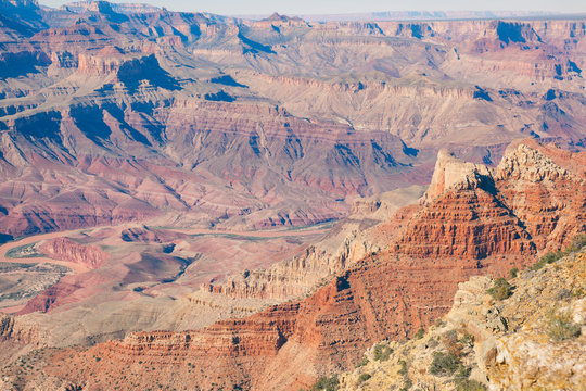 view of the colors of the  Grand Canyon from Lipan Point  lookout