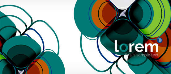 Round triangles geometric shapes composition