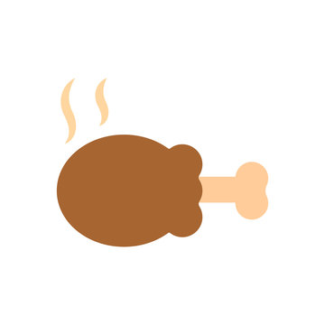 brown cooked chicken leg with steam clip art preview