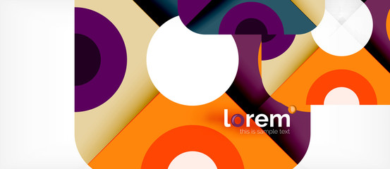 Geometric colorful shapes composition abstract background. Minimal dynamic design