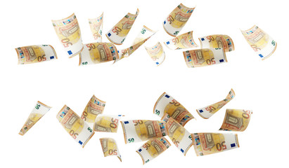 50 euro banknotes 3d-illustration