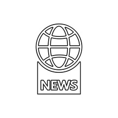 the globe with the inscription news icon. Element of Media for mobile concept and web apps icon. Thin line icon for website design and development, app development