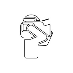 news operator with camera icon. Element of Media for mobile concept and web apps icon. Thin line icon for website design and development, app development