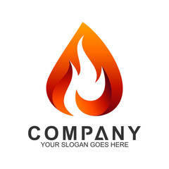 fire letter A logo design