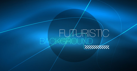 Neon glowing magic background, neon banner, night sky wallpaper. Magic light effect. Christmas abstract pattern.