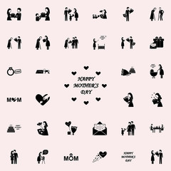 congratulations on mother's day icon. Mother's Day icons universal set for web and mobile