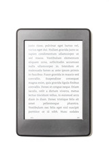 Book reader with meaningless text on white backgrounds