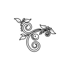 ornament with leaves icon. Element of ornaments for mobile concept and web apps icon. Thin line icon for website design and development, app development