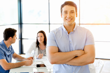 Young man in casual in office