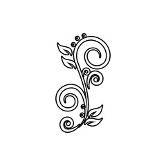 ornament with leaves icon. Element of ornaments for mobile concept and web apps icon. Thin line icon for website design and development, app development