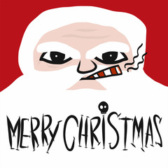 Bad Santa Claus Merry Christmas cartoon vector illustration