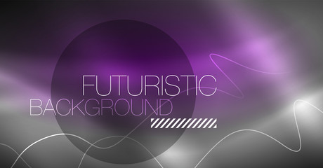 Neon lines wave background. Abstract composition