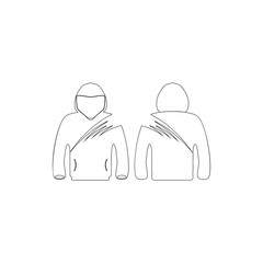 sports vest with hood icon. Element of T-shirt for mobile concept and web apps icon. Thin line icon for website design and development, app development