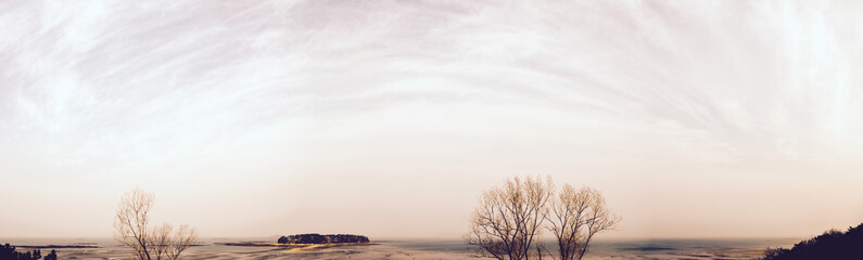 beach side sky with cloud in panorama