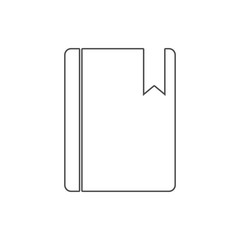 bookmark in a book icon. Element of web for mobile concept and web apps icon. Thin line icon for website design and development, app development