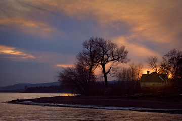 Sunset over Lake House