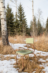 empty chair in field