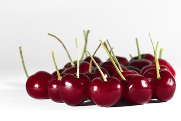 Cherries on a White Backdrop