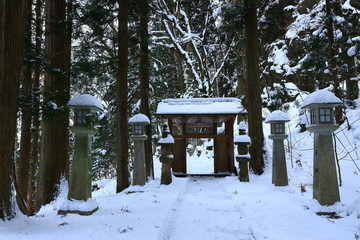 冬の不動の滝 桜松神社