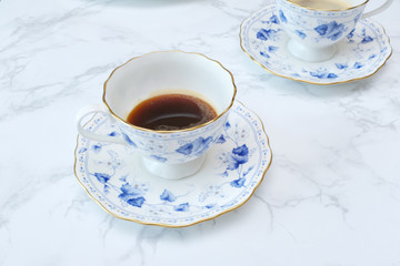 cup of coffee on white background