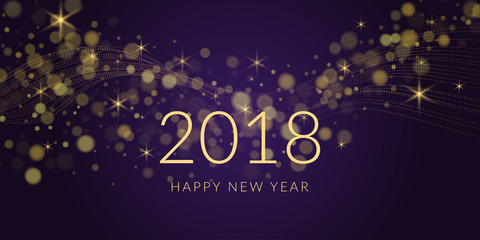 2018 New Year. Blurred abstract background with snowflake.