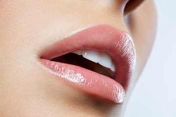 Clean And Natural Lips Close Up