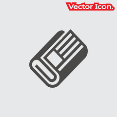 Newspaper icon isolated sign symbol and flat style for app, web and digital design. Vector illustration.