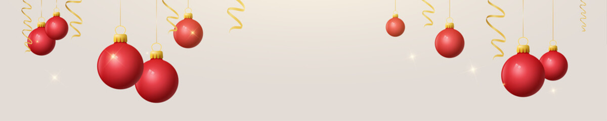 Christbaumkugeln rot Banner Panorama Xmas