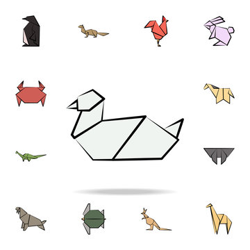 gull colored origami icon. Detailed set of origami animal in hand drawn style icons. Premium graphic design. One of the collection icons for websites, web design, mobile app