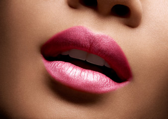 Pink Lips Close Up