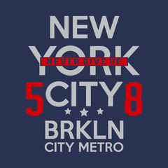 NYC New York brooklyn typography t shirt vector