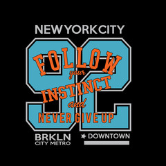NYC New York brooklyn typography t shirt vector