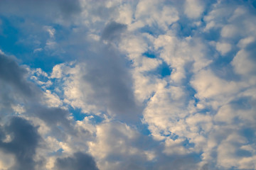 The beauty of the evening sky with clouds